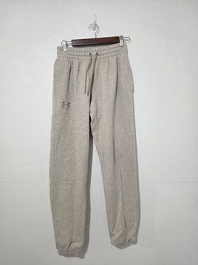 Men's Under Armour Light Beige Heather Fleece Joggers Size-Small